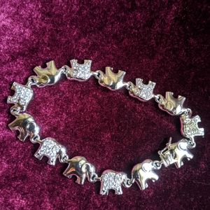 Sterling Silver Elephant Tennis Bracelet